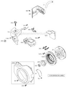 Page F Diagram and Parts List for 12A400 0100-0110 Briggs and Stratton Engine